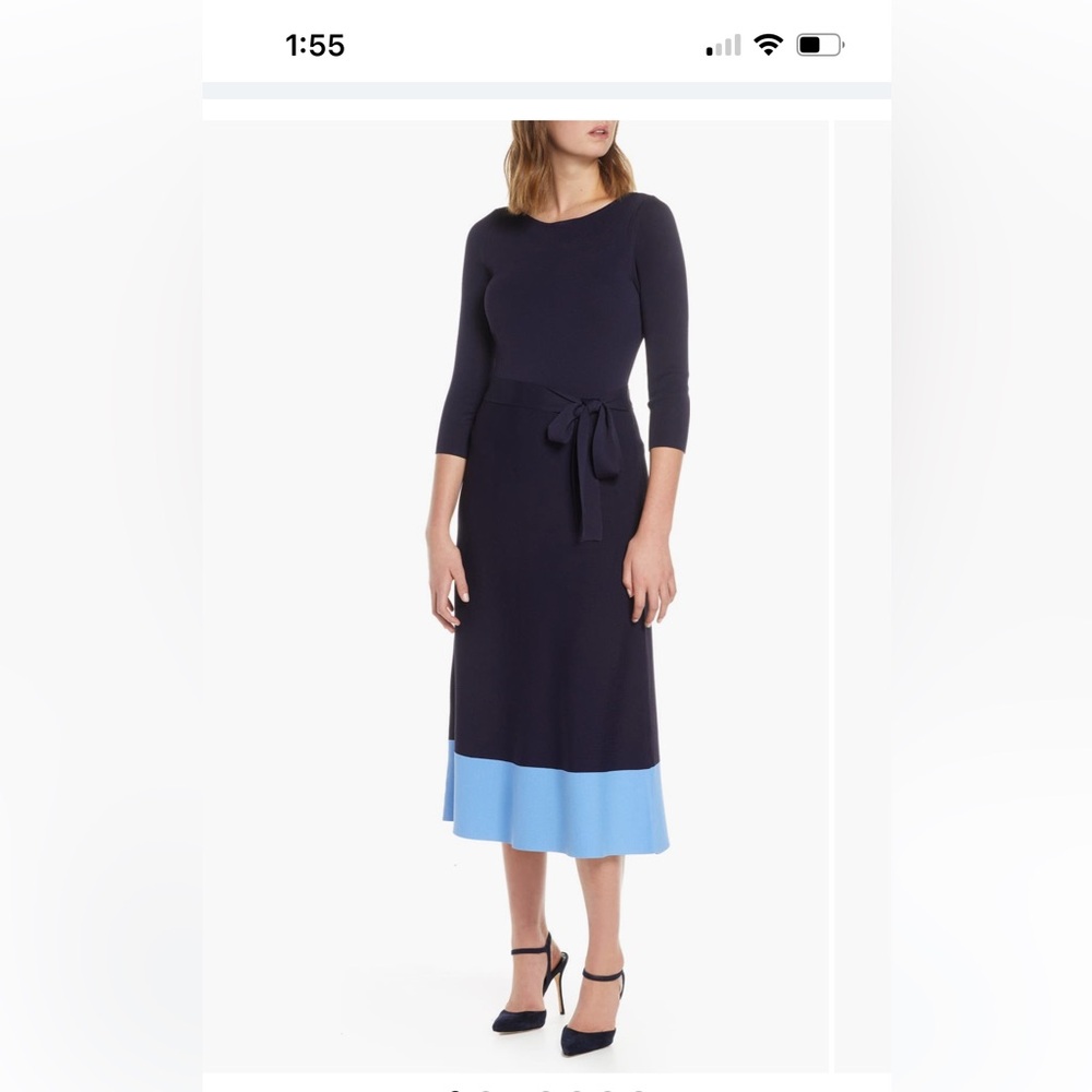 Eliza J Lightweight Sweater Dress - Navy